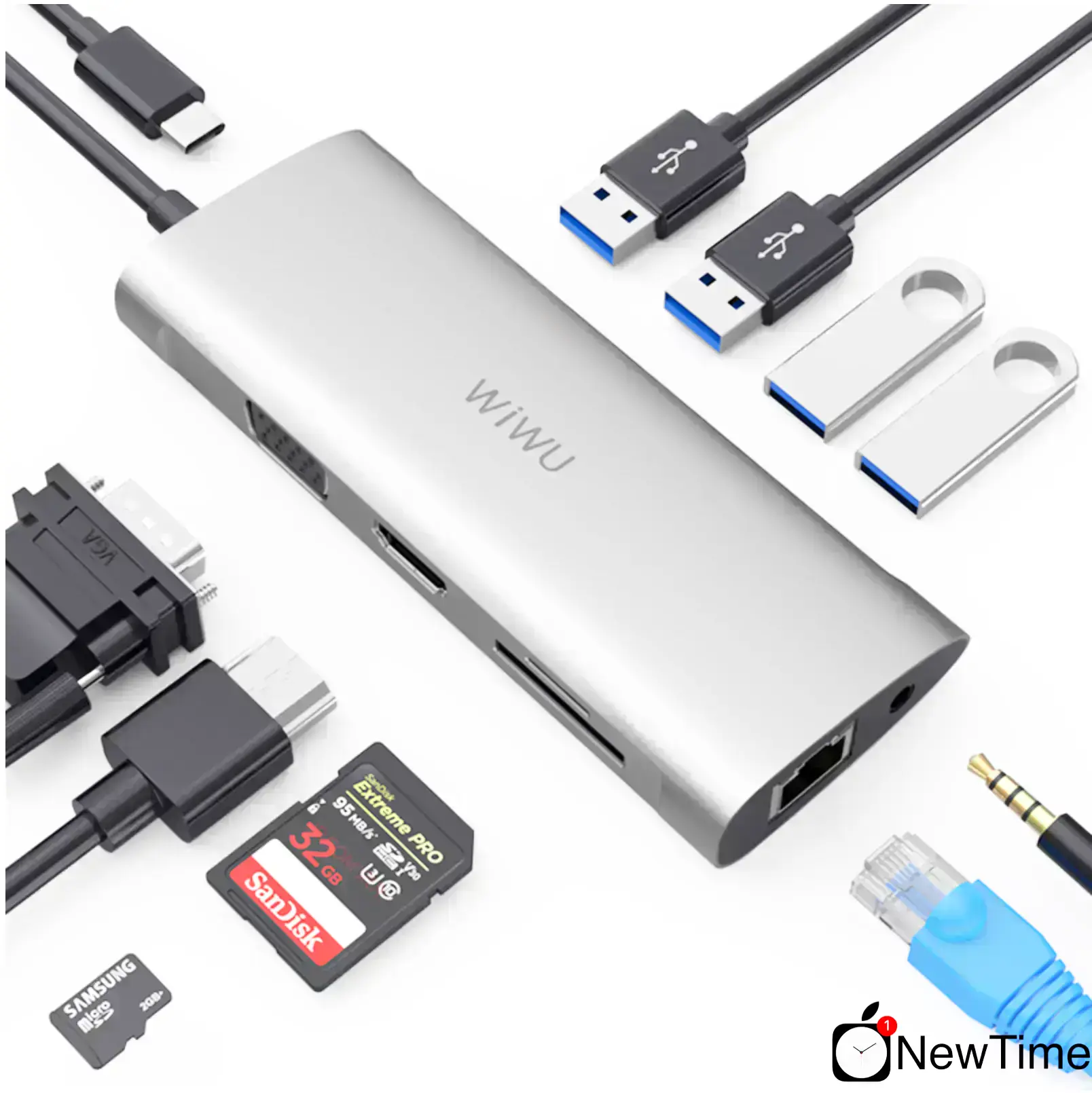 WiWU Alpha A11 11 in 1 USB-C Hub Silver
